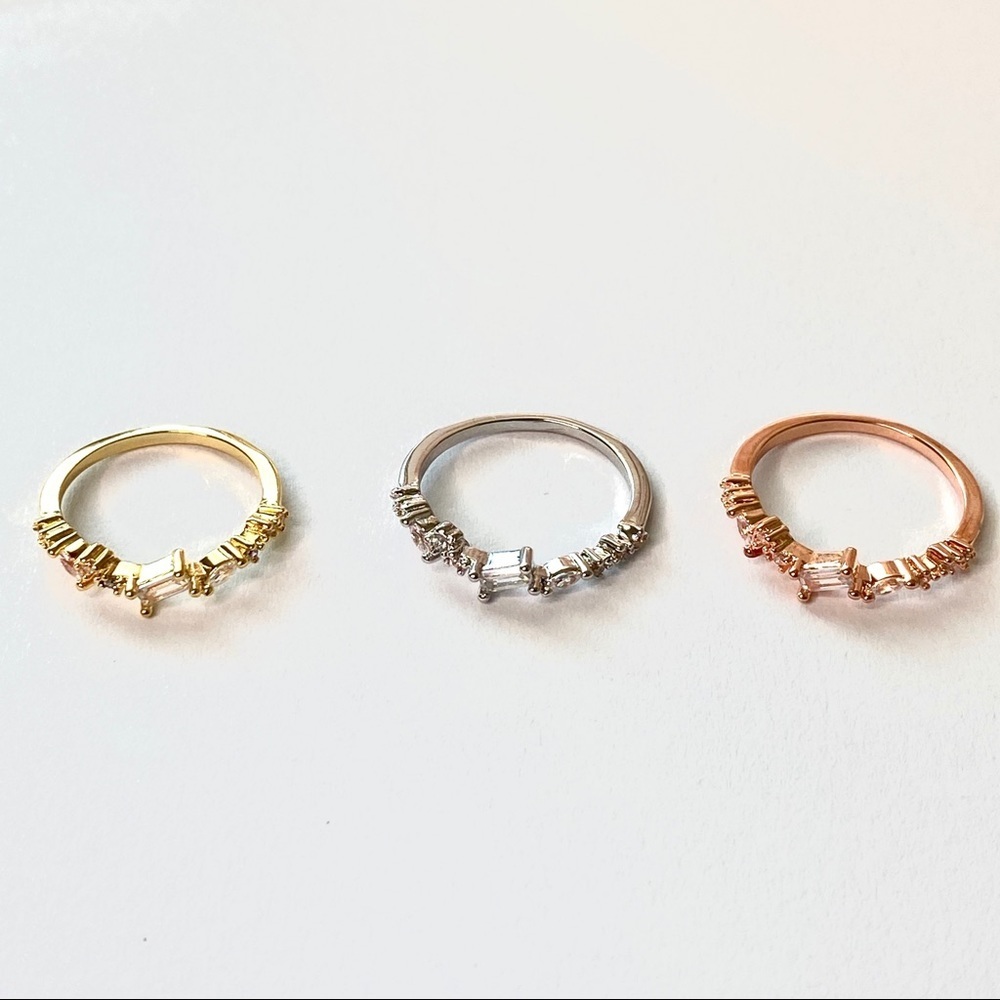 Grand Baguette Marquise Crystal Dainty SILVER Ring - Picture 5 of 5